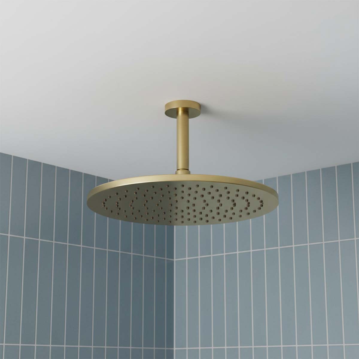 Brushed Brass Round Overhead Shower – 250mm