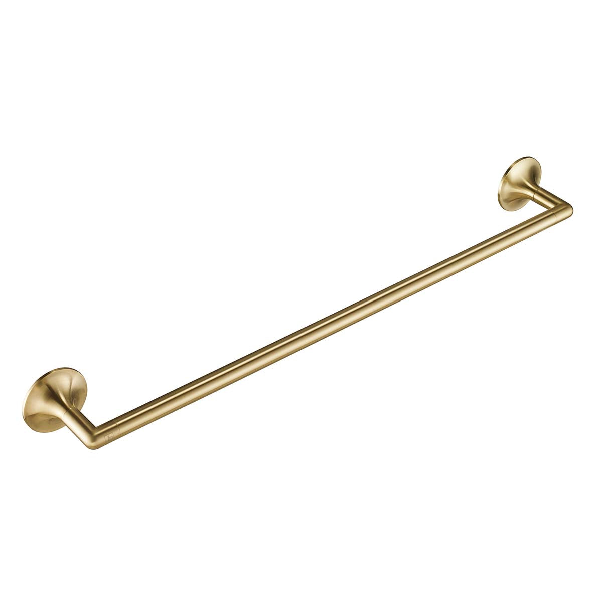 Brushed Brass Round Towel Holder Bar - 600mm