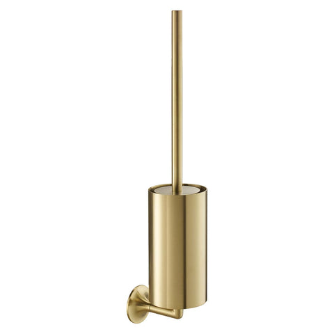 Brushed Brass Toilet Brush with Holder Set - Wall Mounted