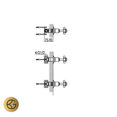 Concealed Stop Wall Valves Pair 