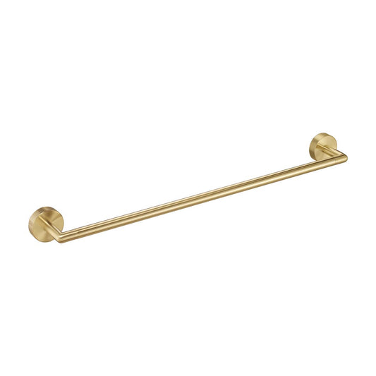 Brushed Brass Wall-Mounted Towel Holder Bar - 600mm