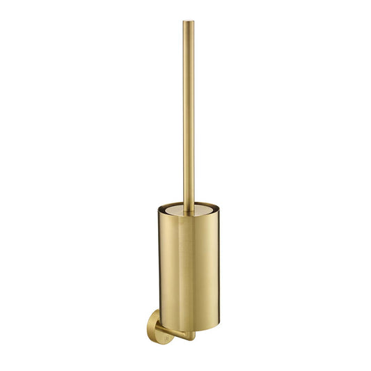 Brushed Brass Wall Mounted Toilet Brush with Holder Set