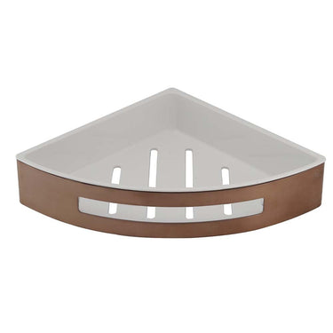 Brushed Bronze Corner Basket with Shelf
