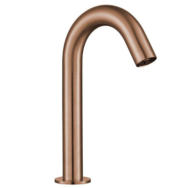 Brushed Bronze Deck Mounted Basin Tap with Motion Sensor - Mains and Battery Operated

