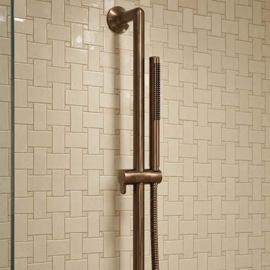 Brushed Bronze Slider Rail Kit with Pencil Shower Handset