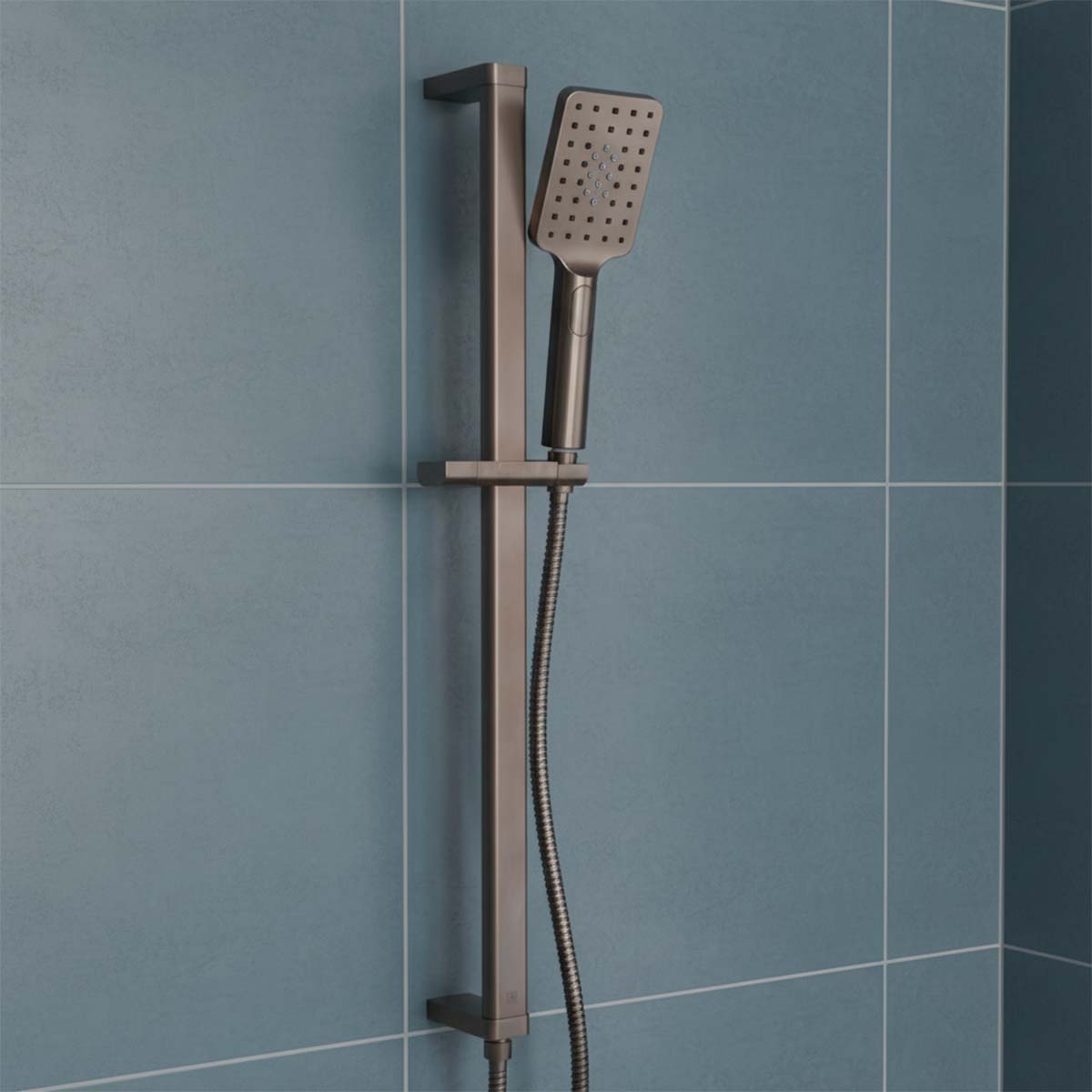 Slider Rail Shower Kit with Square Handset and Hose - Brushed Bronze