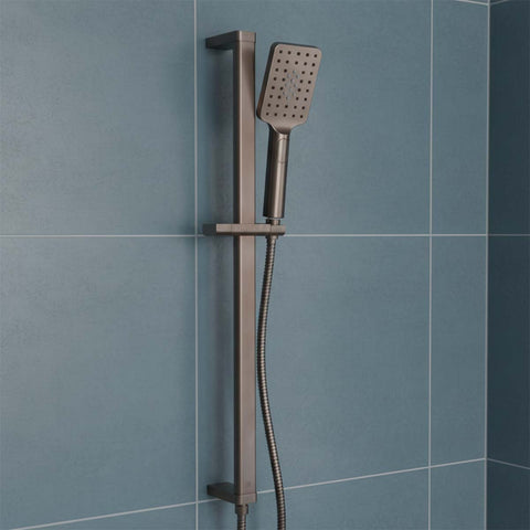 Slider Rail Shower Kit with Square Handset and Hose - Brushed Bronze