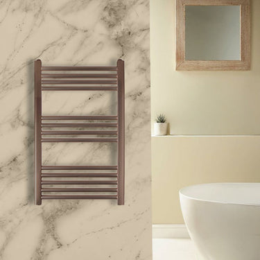 Brushed Bronze Towel Rail Radiator - 800mm x 500mm