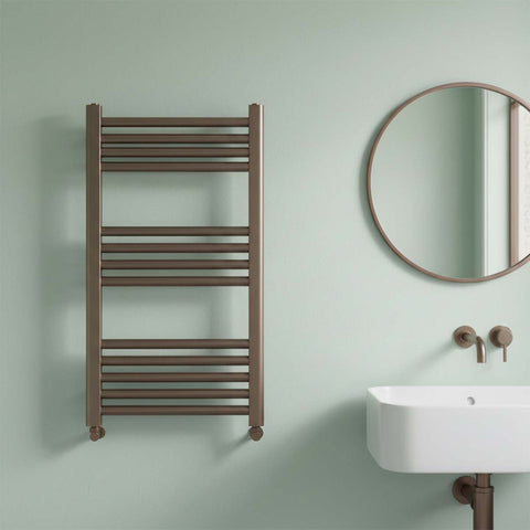 Brushed Bronze Towel Rail Radiator - 800mm x 500mm
