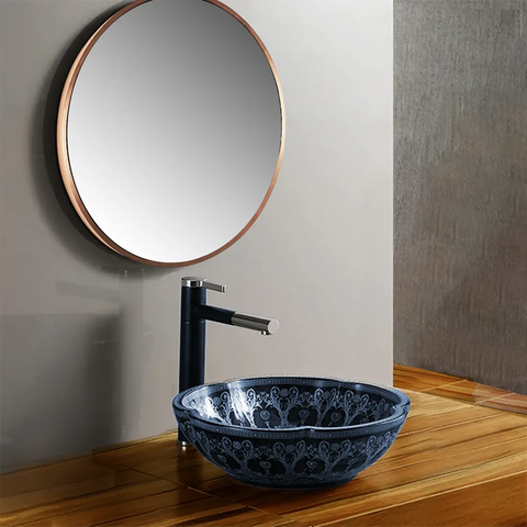 Brushed Bronze Round Bathroom Mirror with LED Light and Demister