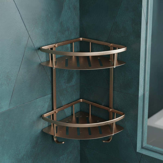 Brushed Bronze Twin Shower Basket