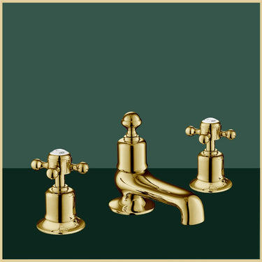 Brushed_Gold_3-Hole_Deck_Mounted_Bath_Filler_Tap_with_Crosshead_Handle