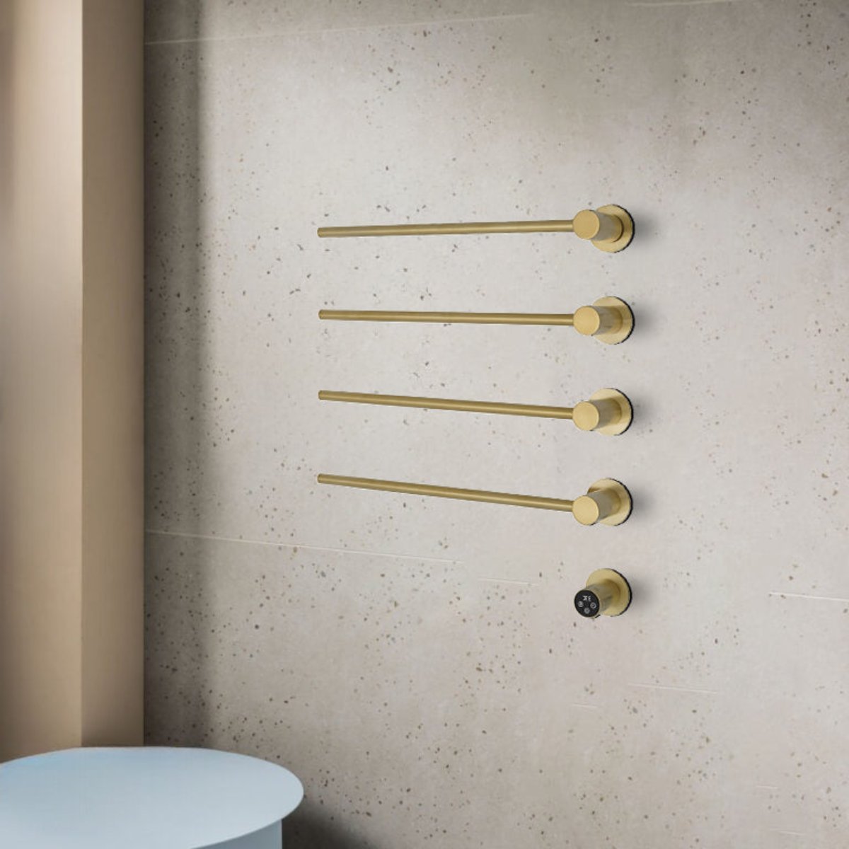 Brushed Gold Electric Towel Rail Radiator