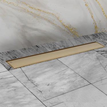 Brushed Gold Linear Shower Drain 600mm and 800mm

