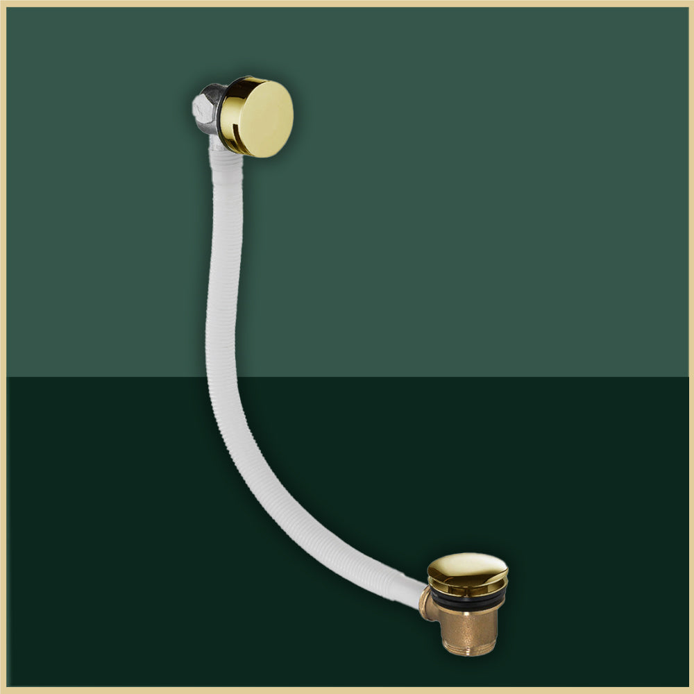 Brushed Gold Bath Filler with Click Clack Waste