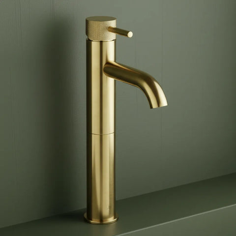 Tall Basin Mixer Tap with Knurled Handle