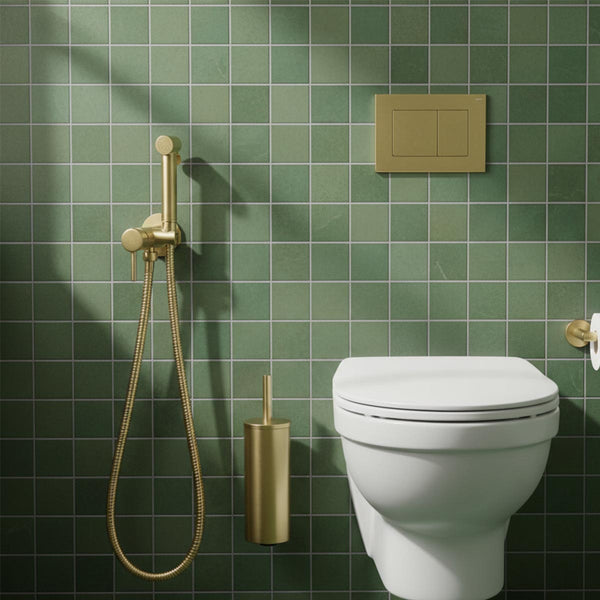 Brushed brass douche kit uk - hot and cold 