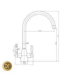 kitchen tap gold technical details