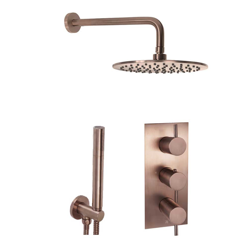 2 Outlet concealed shower set brushed bronze