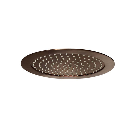 Brushed bronze ceiling mounted overhead shower