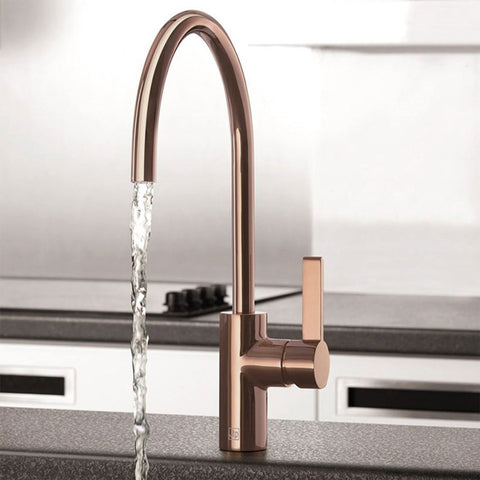 Copper Single Lever Kitchen Mixer Tap with Swivel Spout