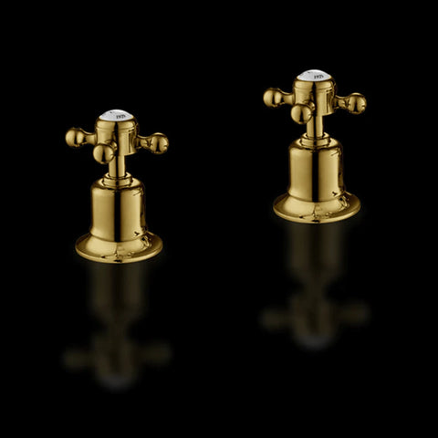 Deck Mounted ¾ On/Off Valves - Gold Finish
