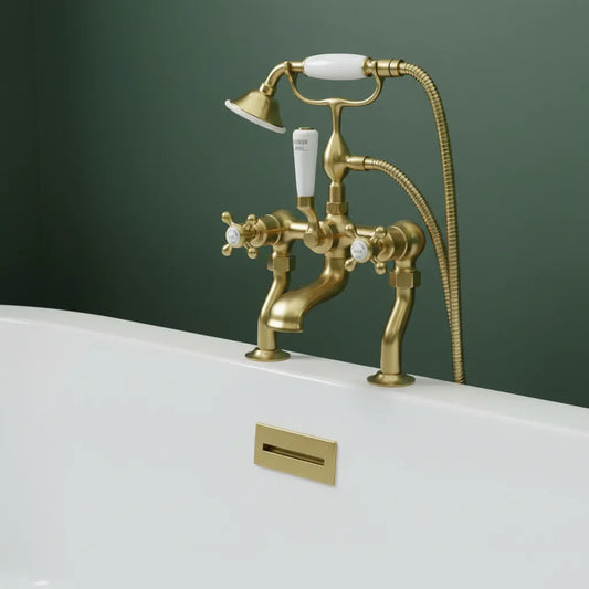 Traditional Deck Mounted Bath Shower Mixer Tap