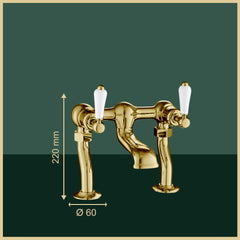 Traditional gold Bath Tap deck mounted