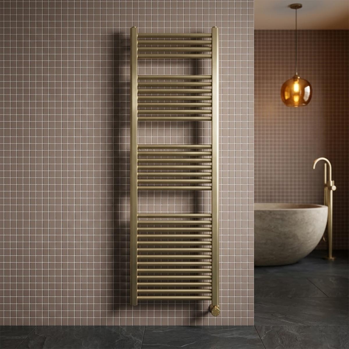  Electric Brushed Gold Towel Rail 1600mm x 500mm