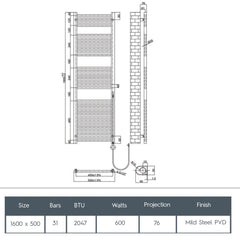 gold heated towel rail