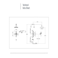 brass brushed exposed thermostatic valve with 2 outlets