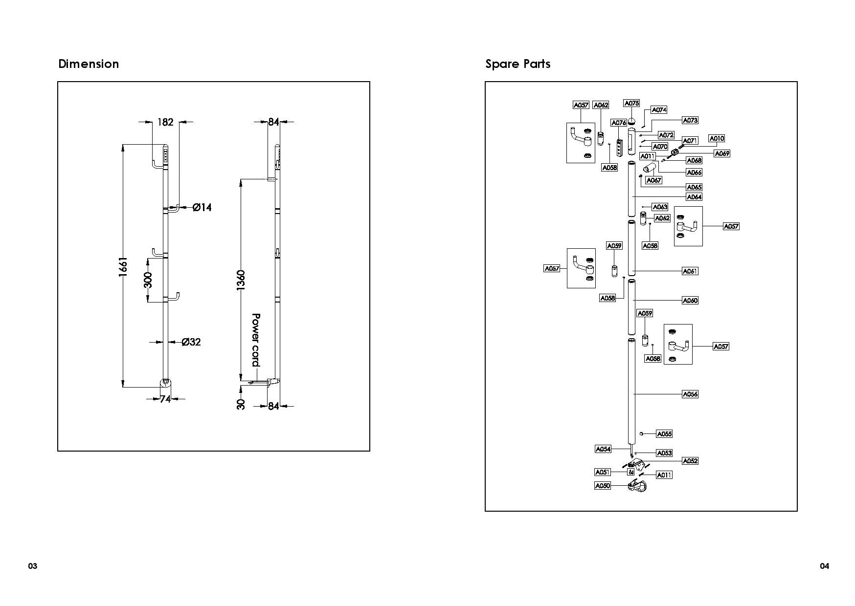 dry electric heated towel bar dimensions