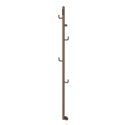 FLO Dry Electric Towel Rail with Hook - Brushed Bronze