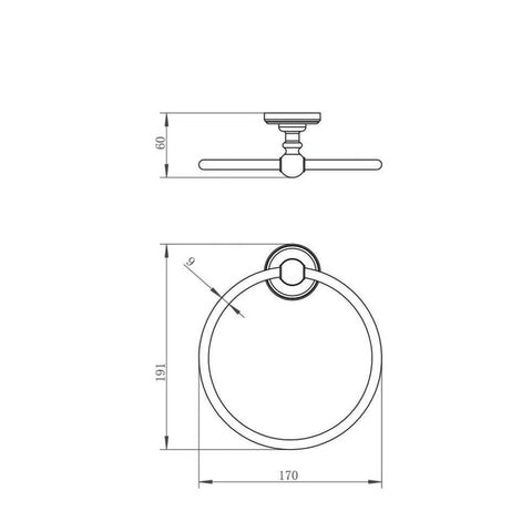 brass bathroom towel ring