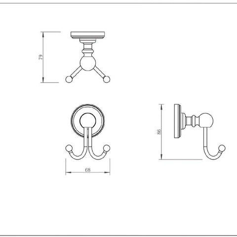 brushed brass robe hook