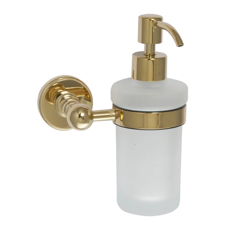 Antique Brass Soap Dispenser with Frosted Glass