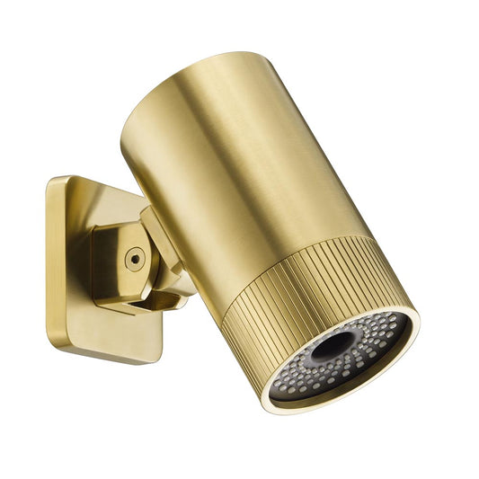 Brushed Gold Rainfall Shower Head - Wall Mounted