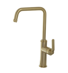 gold kitchen tap with single lever