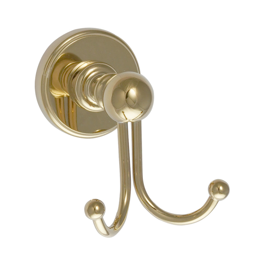 Antique gold dual robe hook