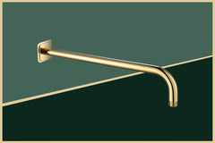 Gold Wall Mounted Round Shower Arm 400mm