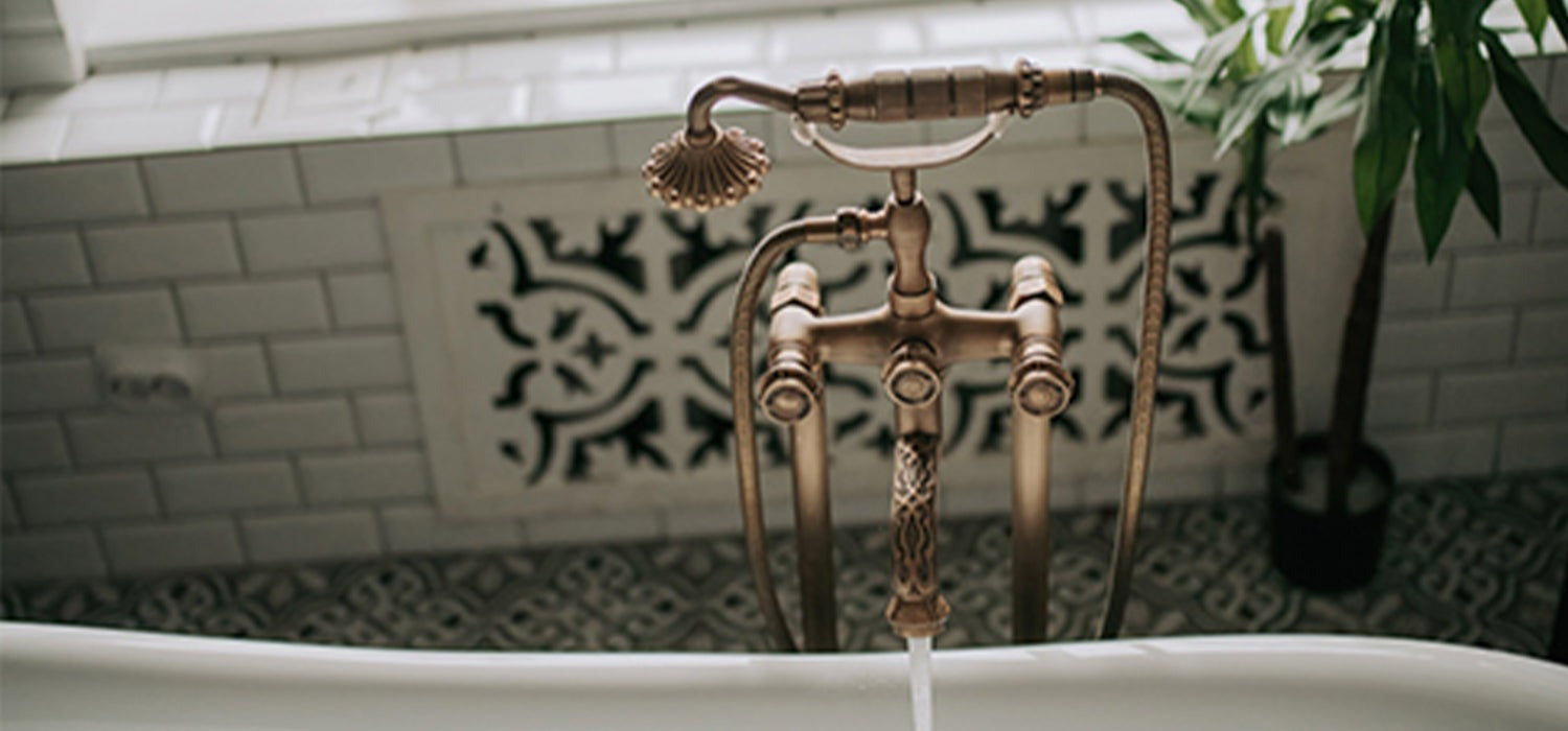 Gold Bath Taps with Shower Attachment - Gold Bathroom UK