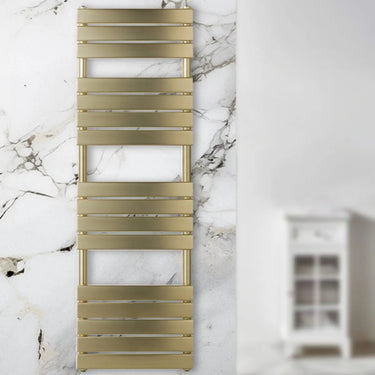 Brushed Brass Bathroom Radiator 1600mm x 500mm - Dual Fuel