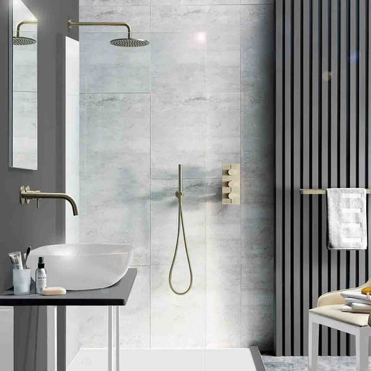 Gold Round Wall Mounted Shower Head – 250mm