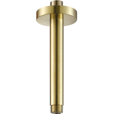 Gold Round Ceiling Shower Arm - Brushed Brass Finish