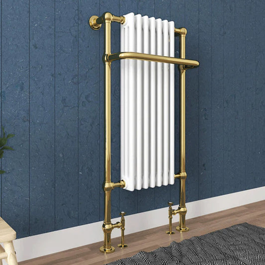 Gold_Traditional_Towel_Radiator_With_Overhanging_Rail_963mmX673mm_2