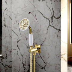 Gold Water Outlet and Holder with Shower Handle