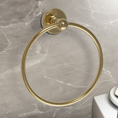Hera Antique Brass Round Towel Ring

