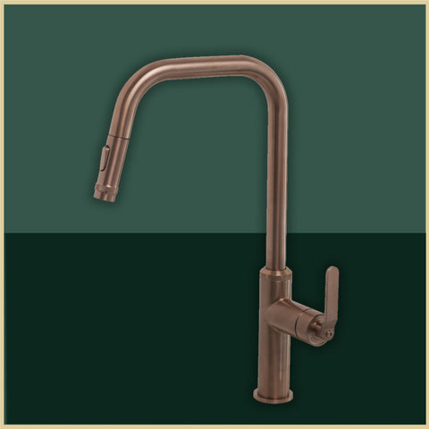 Brushed Bronze   Modern Kitchen Tap with Pull Out Spray 