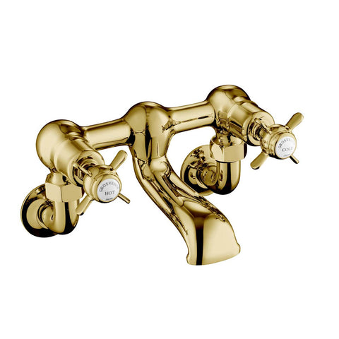 Pinch Wall Mounted Bath Filler Tap - Polished Gold