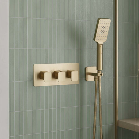 Concealed Thermostatic 3 Outlet Shower Valve Horizontal